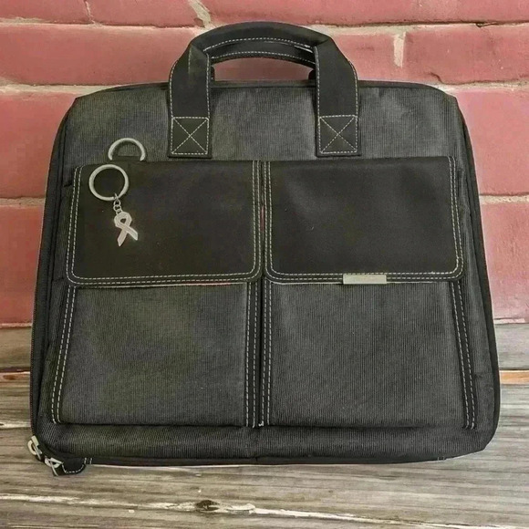 Targus Handbags - Targus Laptop Case Women’s Black Pink Breast Cancer Awareness Messenger Bag
